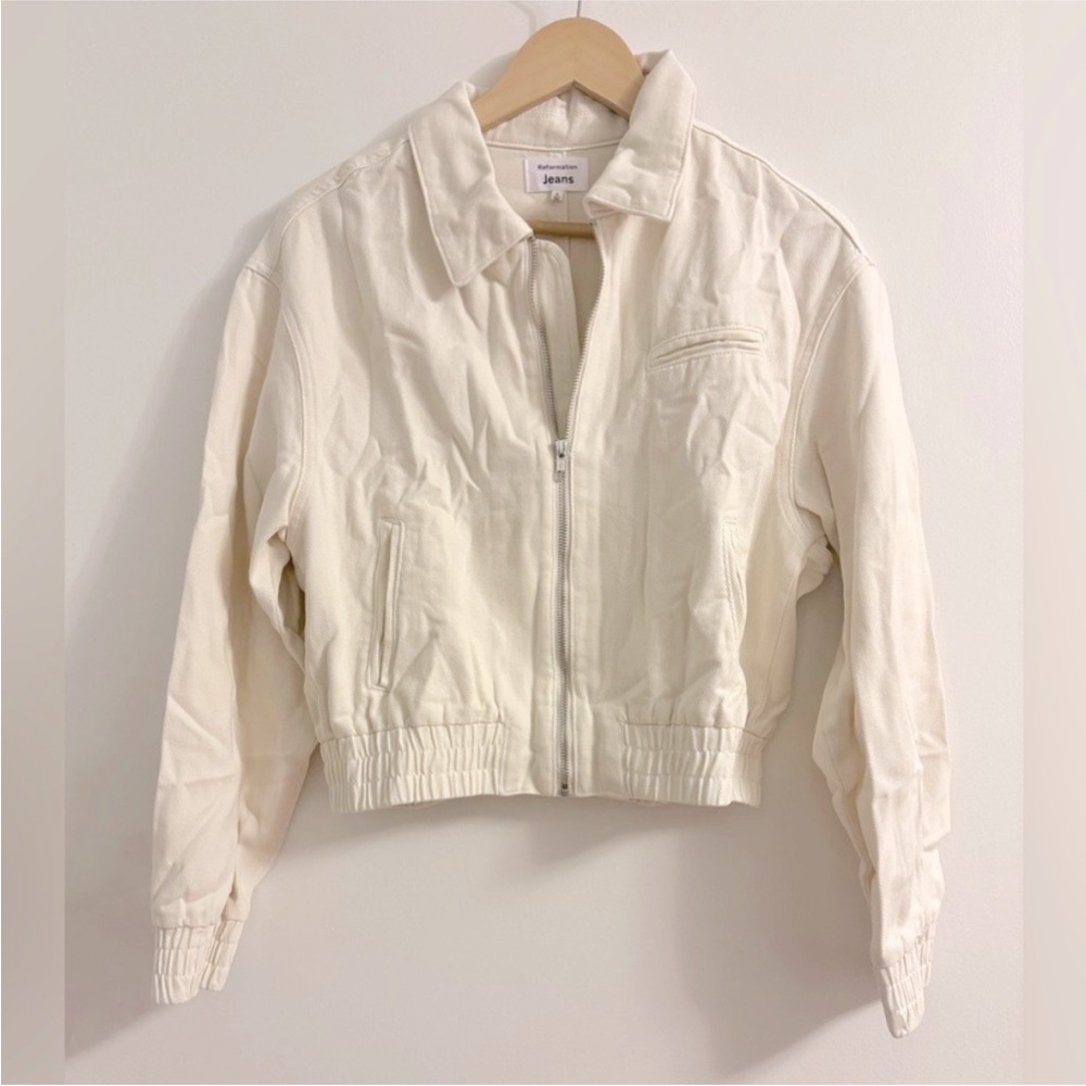 Reformation Cream Zip-Front Jacket - Picture 3 of 5